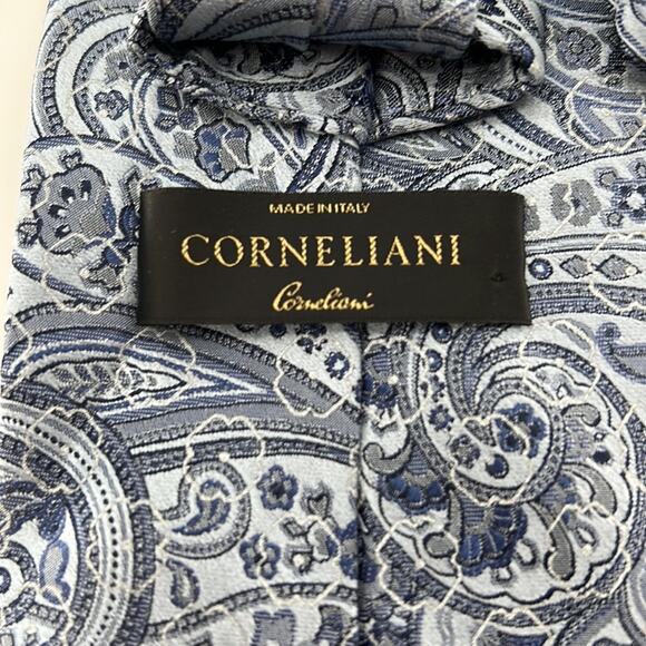 Corneliani 100% Seta Silk - Blue - Picture 5 of 6